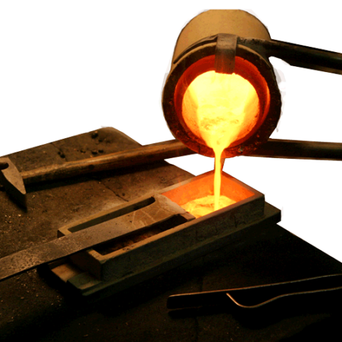 Melting Melted Gold pouring from a crucible